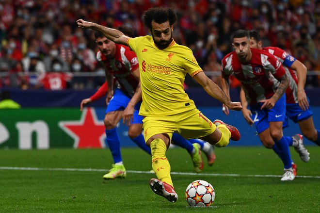 Mohamed Salah (na fotografiji) je Oblaka v Madridu ugnal iz igre v prvem polčasu, nato še v drugem polčasu z enajstih metrov. FOTO: Gabriel Bouys/AFP
