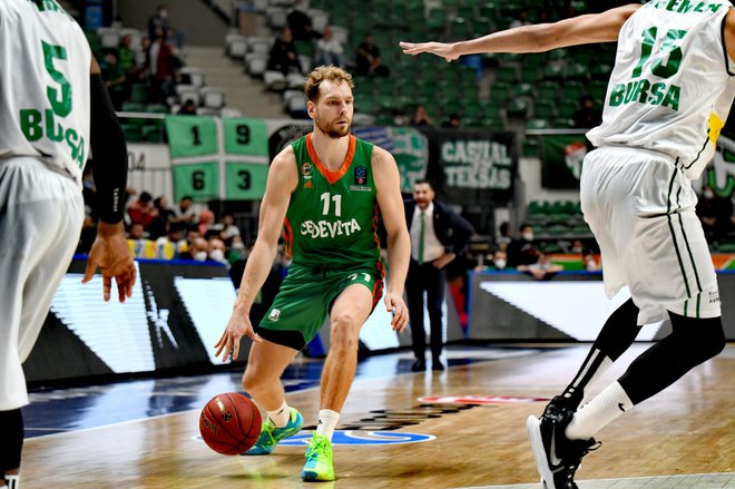 Jaka Blažič je bil vnovič prvi strelec stožiške zasedbe. FOTO; Cedevita Olimpija
