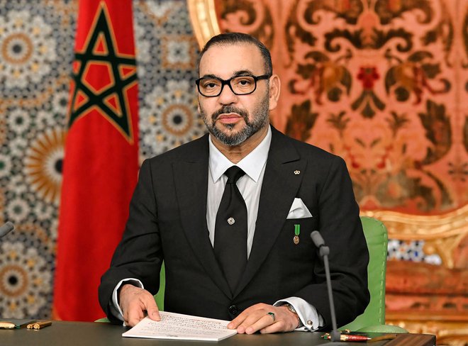 Maroški kralj Mohamed VI.
je v soboto nagovoril državljane. Foto Maroška kraljeva palača/AFP
