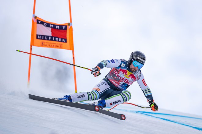 Martin Čater je minulo sezono odprl z zmago na smuku v Val d&#39;Iseru. FOTO: Johann Groder/AFP
