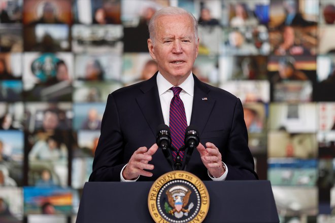 U.S. President Joe Biden addresses the Tribal Nations Summit from an auditorium on the White House campus in Washington, D.C., U.S. November 15, 2021.  REUTERS/Jonathan Ernst