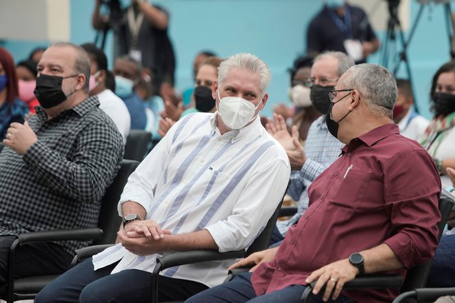 Novi šef partije in države Miguel Díaz-Canel je spretno vodil akcijo proti brigadam kulturnikov. FOTO: Alexandre Meneghini/Reuters
