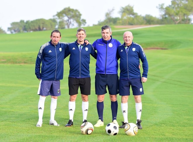 Srebrni fantje: Vasja Kovač, Primož Zorč, Peter Dirnbek in Franc Nani Matjašič. FOTO: Footgolf zveza Slovenije
