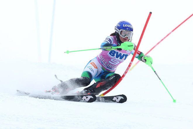 Andreja Slokar je za 10. mesto osvojila nove točke in ostala med tremi najboljšimi v skupni razvrstitvi svetovnega pokala. FOTO: Gregory Shamus/AFP
