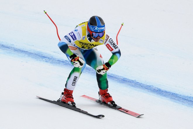 Miha Hrobat (na fotografiji) med treningom v Lake Louiseu. FOTO: Patrick T. Fallon/AFP
