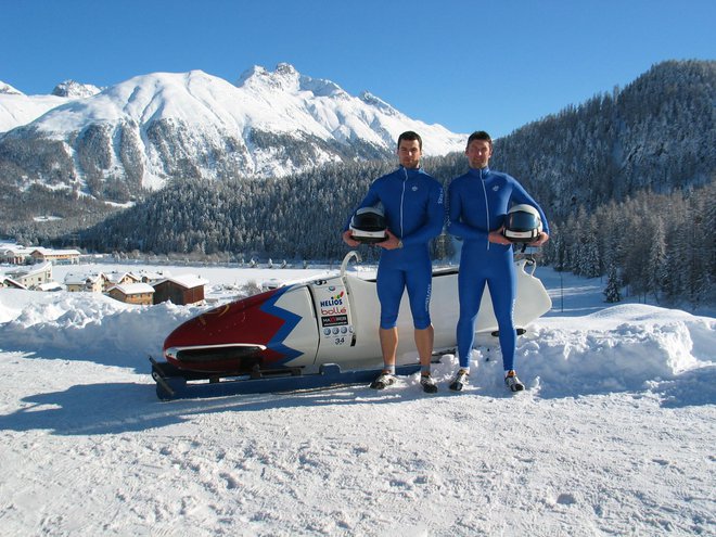 David Urankar in Matjaž Lazar v St. Moritzu. FOTO: osebni arhiv
