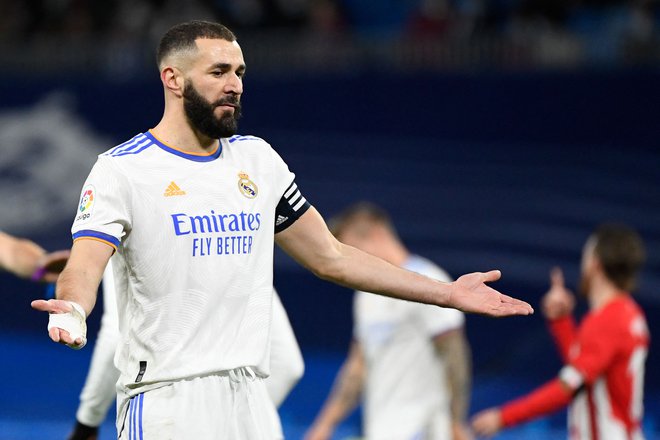 Karim Benzema (na fotografiji) je sredi tedna na preloženi tekmi na Santiagu Bernabeuu zatresel mrežo drugega baskovskega ponosa, bilbajskega Athletica. FOTO: Pierre-Philippe Marcou/AFP
