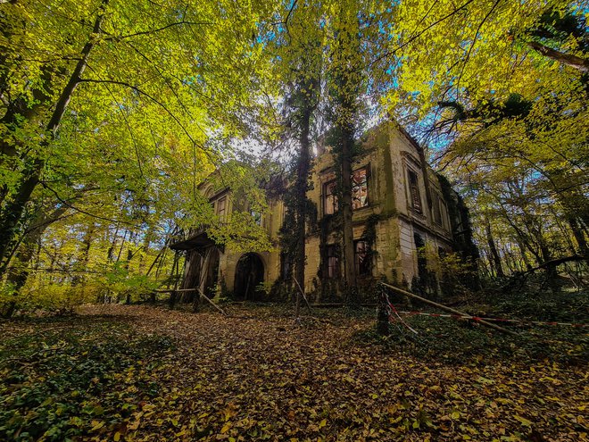 Po nacionalizaciji ni nihče več skrbel zanj. Zdaj je poslopje nevarno, zato ga je morala občina Moravske Toplice umakniti iz turistične ponudbe. FOTO: Lev Furlan Nosan
