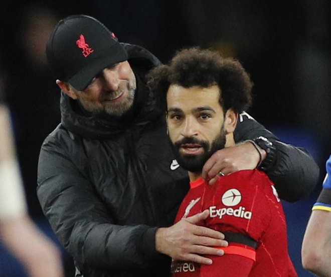 Liverpoolov trener Jürgen Klopp ne bi rad za več kot mesec izgubil Egipčana Mohameda Salaha. FOTO: Phil Noble/Reuters
