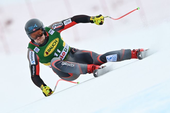 Aleksander Aamodt Kilde je že v formi za olimpijske igre v Pekingu. FOTO: Fabrice Coffrini/AFP
