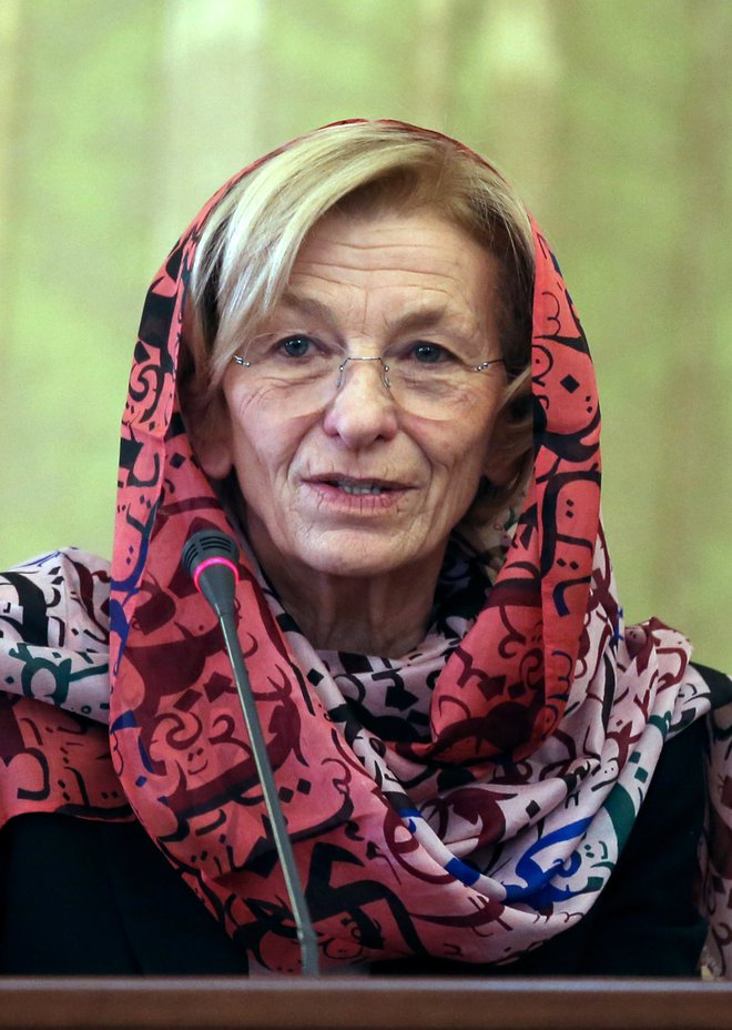 Emma Bonino je leta 2013 kot italijanska zunanja ministrica obiskala Teheran. FOTO: Atta Kenare/AFP
