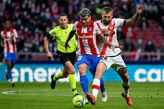 Angel Correa je dosegel oba gola za Atletico. FOTO: Pierre-philippe Marcou/AFP
