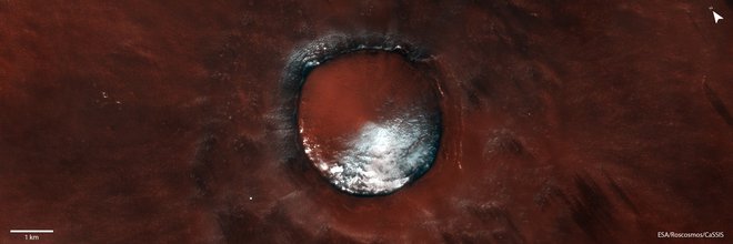 Krater na Marsu FOTO: Esa/Roskozmos
