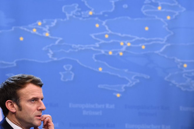 Emmanuel Macron si že pred prvim krogom predsedniških volitev 10. aprila želi čim več dosežkov pri predsedovanju svetu EU. FOTO: John Thys/AFP
