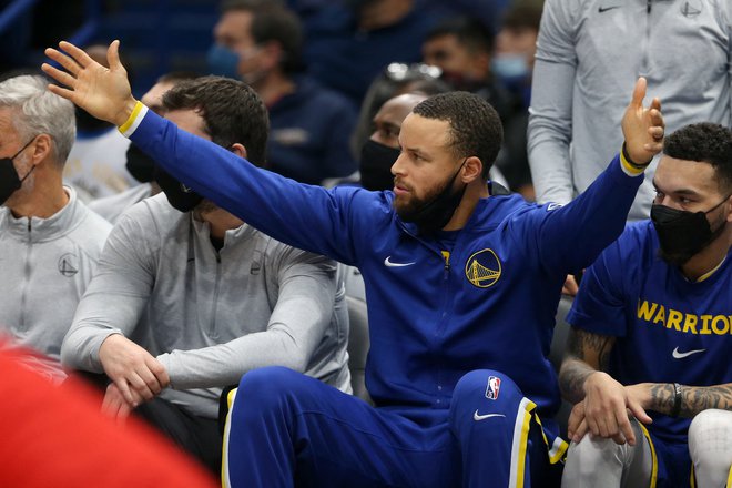 Prvi zvezdnik moštva Golden State Stephen Curry je imel prosti delovni večer. FOTO: Chuck Cook/Usa Today Sports
