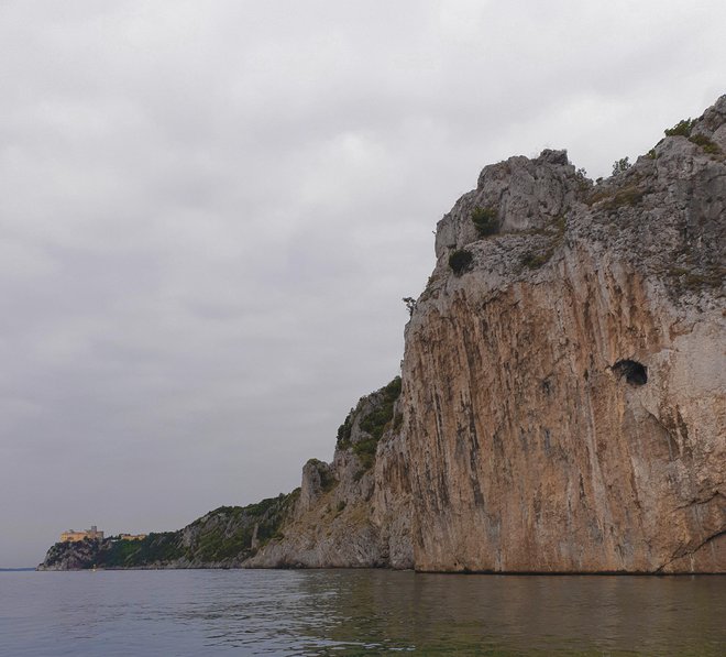 Dolgo pobočje Devinskih pečin vse do novega gradu FOTO: Aleš Nosan
