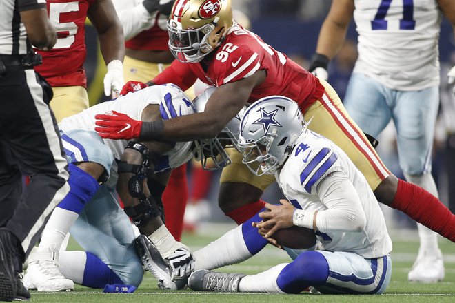 Dallas Cowboys je že v prvem kolu končnice ostal brez možnosti za uvrstitev na največjo tekmo, Super Bowl. FOTO: Tim Heitman/Usa Today Sports
