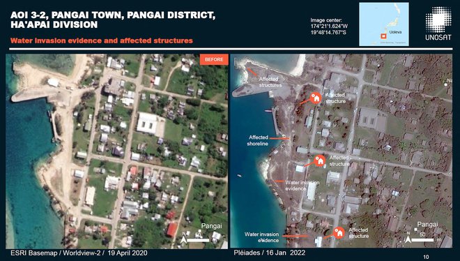 Tonga je od preostalega sveta odrezana od sobote, ko sta izbruh vulkana Hunga-Tonga-Hunga-Ha&#39;apai in cunami, ki je sledil, poškodovala podvodni kabel za internet in telefonijo. FOTO: AFP
