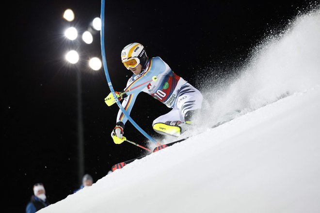 Linus Strasser na poti do zmage v Schladmingu. FOTO: Erwin Scheriau/AFP
