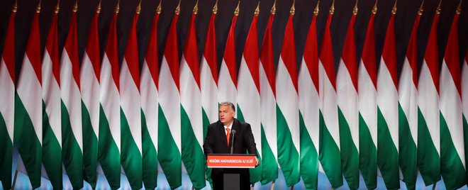 Viktor Orbán je v govoru leta 2014 predstavil vizijo Madžarske kot iliberalne države. FOTO: Bernadett Szabo/Reuters
