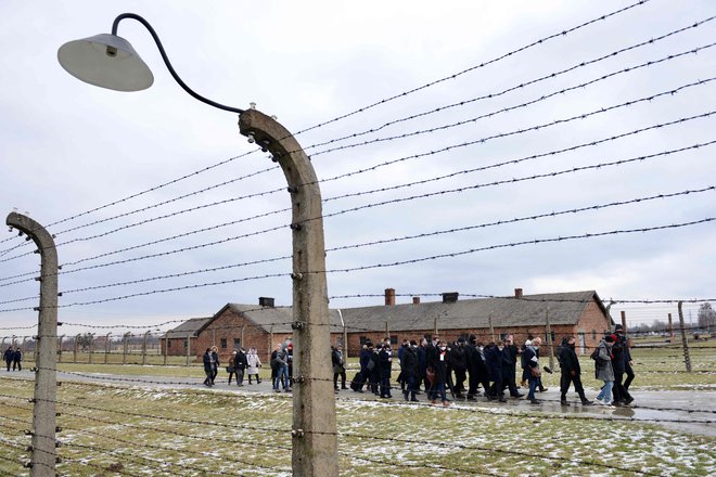 V Spominskem muzeju Auschwitz-Birkenau se bodo danes poklonili žrtvam in preživelim v holokavstu. FOTO: Bartosz Siedlik/AFP
