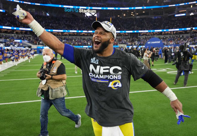 Branilec Los Angelesa Aaron Donald. FOTO: Kirby Lee/Usa Today Sports
