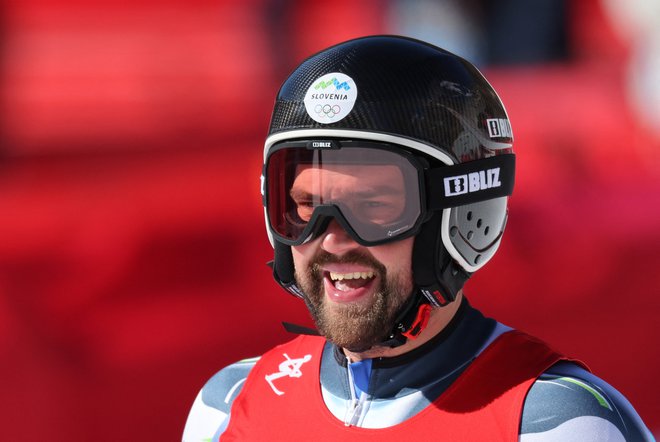 Boštjan Kline v cilju na četrtkovem treningu. FOTO: Jorge Silva/Reuters
