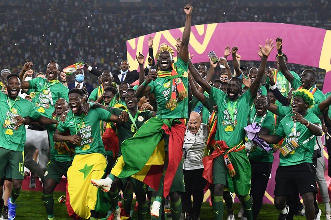 Senegal je v Kamerunu pripšel do največjega uspeha. FOTO: Charly Triballeau/AFP
