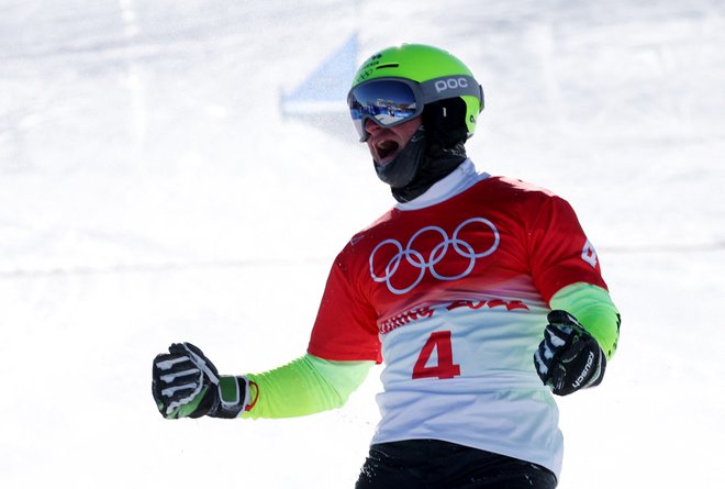 Tim Mastnak je novi olimpijski podprvak v paralelnem veleslalomu. FOTO: Mike Blake/Reuters
