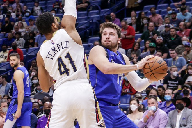 Luka Dončić je imel spet svoj šov. FOTO: Stephen Lew/USA Today Sports
