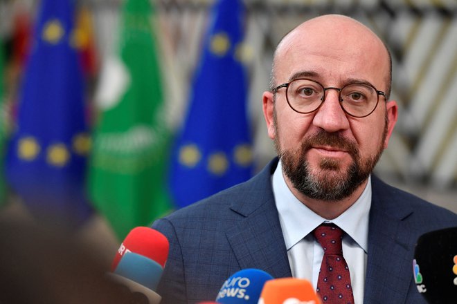 Ruska federacija z agresivnim delovanjem spodkopava evropsko varnostno ureditev, pravi predsednik evropskega sveta Charles Michel. FOTO: Geert Vanden Wijngaert/Reuters
