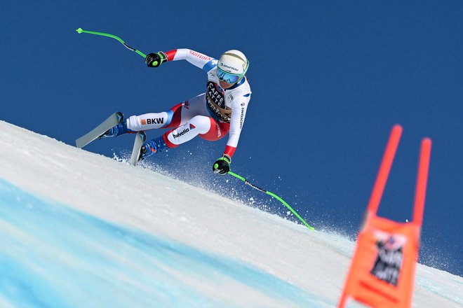 Priska Nufer je presenetila v Crans Montani. FOTO: Fabrice Coffrini/AFP
