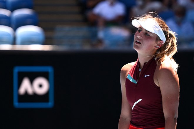 Marta Kostjuk (na fotografiji) med letošnjim nastopom na OP Avstralije v Melbournu. FOTO: James Gourley/Reuters
