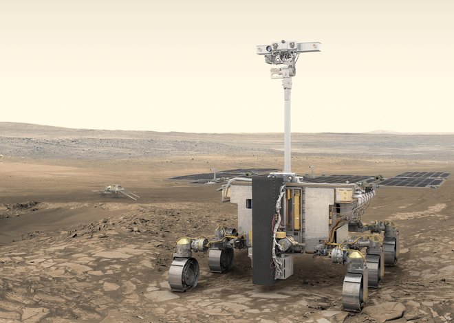 Rover, poimenovan po znanstvenici Rosalind Franklin, bo očitno tudi letos ostal na zemeljskih tleh.&nbsp;FOTO: Esa
