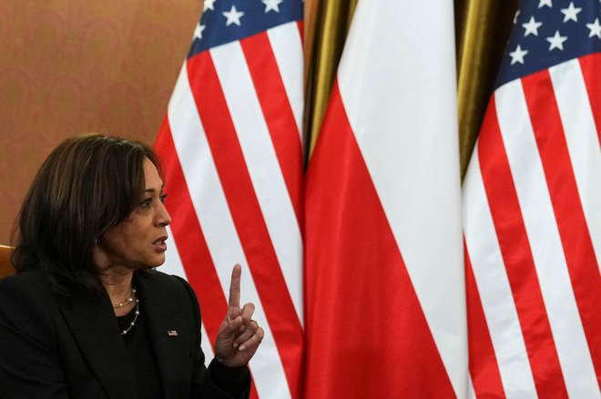 Podpredsednica ZDA Kamala Harris v Varšavi. Foto Aleksandra Szmigiel/Reuters
