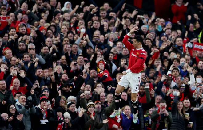 Na Old Traffordu je blestel Cristiano Ronaldo. FOTO: Phil Noble/Reuters
