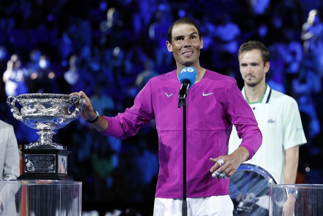 V finalu letošnjega OP Avstralije sta igrala odlična Rafael Nadal in Danil Medvedjev. FOTO: Asanka Brendon Ratnayake/Reuters
