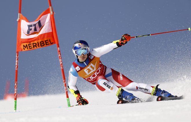 Marco Odermatt tudi za konec ni&nbsp;popuščal in je prišel odlično pripravljen tudi na zadnji veleslalom v tej sezoni. FOTO: Christian Hartmann/Reuters
