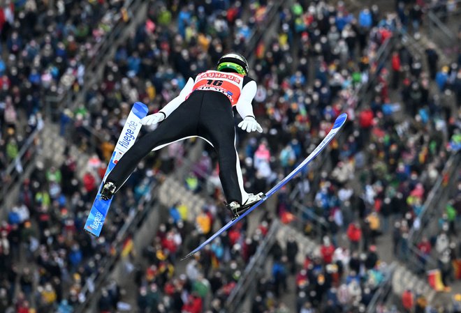 Žiga Jelar je zaostal za zmagovalcem za zgolj 1,7 točke. FOTO: Christof Stache/AFP
