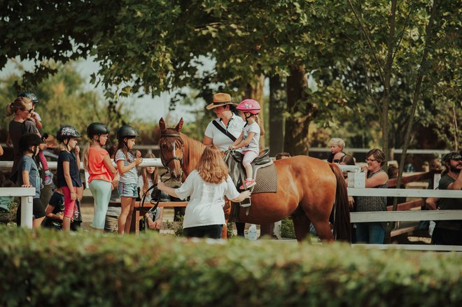 Otroci radi prihajajo h konjem v konjeniški center RIS Dvorec Rakičan. FOTO: Rok Horvat
