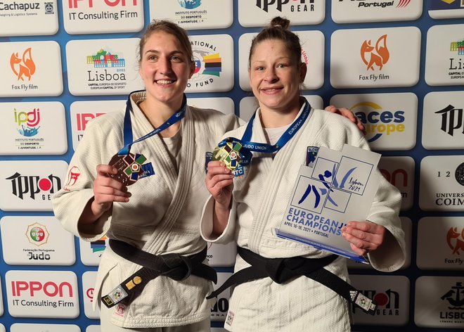 Andreja Leški in Tina Trstenjak sta najboljši slovenski judoistki lanskega leta. FOTO: JZS
