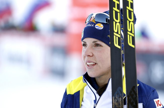 Charlotte Kalla med klasično tekmo na 10km svetovnega pokala v smučarskih tekih v Planici januarja 2018. FOTO: Matej Družnik/Delo
