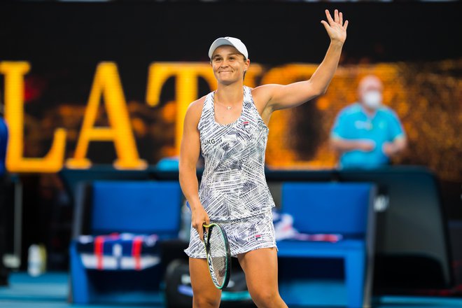 Utrinek z Odprtega prvenstva Avstralije v začetku letošnjega leta, kjer je Ashleigh Barty premagala Ukrajinko Lesio Curenko. FOTO:&nbsp;Shutterstock
