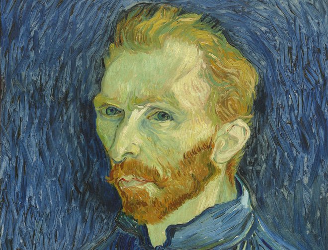 Del slovitega&nbsp;avtoportreta, ki ga je Vincent van Gogh naslikal med bivanjem v psihia&shy;trični bolnišnici leta 1889, leto pred svojo smrtjo. FOTO:&nbsp;Shutterstock
