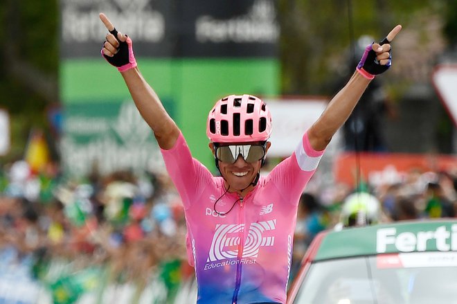 Sergio Higuita (na fotografiji) med nastopom na dirki po Španiji leta 2019. FOTO:&nbsp;Oscar Del Pozo/AFP
