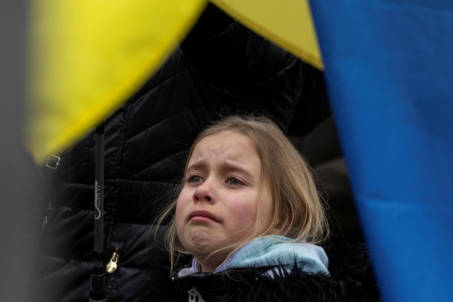 Devetletnica na mirovnem shodu za Ukrajino. FOTO: Rachel Wisniewski/Reuters
