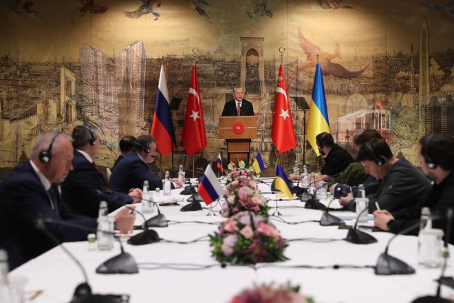 Dans une déclaration aux médias, le président turc Erdoğan a ouvert le début des négociations d'aujourd'hui entre l'Ukraine et la Russie.  PHOTO : AFP
