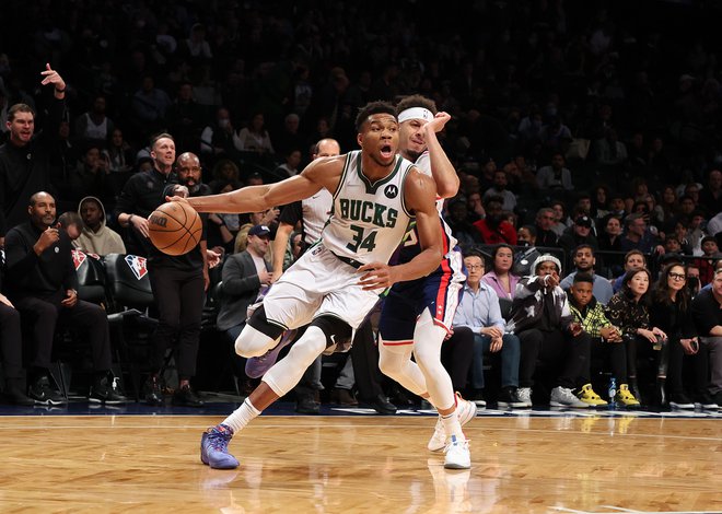 Giannis Antetokounmpo je bil neustavljiv. FOTO:&nbsp;Al Bello/AFP
