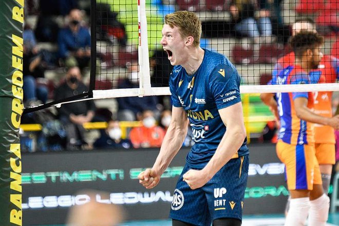 Rok Možič je v letošnji sezoni med vso odbojkarsko elito na Apeninih zbral največ točk v rednem delu prvenstva. FOTO: Verona Volley
