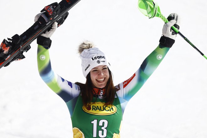 Za konec smučarske sezone Andreja Slokar niza zmage. FOTO: Christian Hartmann/Reuters
